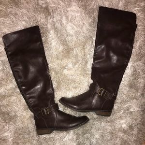 Knee high brown boots
